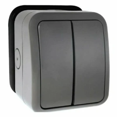 Image of Click OA412AGU Aquip Weatherproof Switch IP66 2 Gang Way 10 Amp