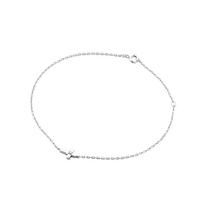 Image of Miore cross bracelet 9 kt 375 white gold with brilliant cut diamonds