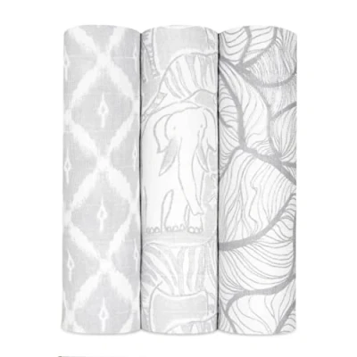 Image of aden + anais Swaddle Blanket Pack of 3, Culture Club Silky Soft 120x120cm Large 100% Breathable Bamboo Muslin Cotton Wrap Set for Baby Girls &amp; Boys Newborn Infant Sleep Essentials