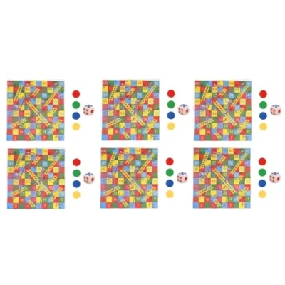 Image of Henbrandt Mini Snakes and Ladders Games Party Favours Pack of 12