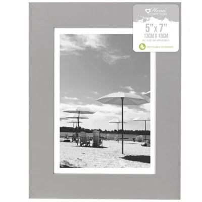 Image of Home Collection Stylish Silver Grey Photo Frame Table &amp; Wall Display Glass Window Gift 5 x 7