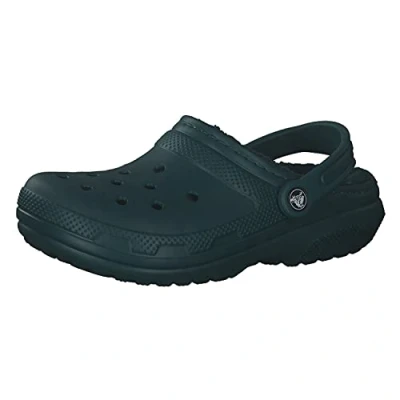 Image of Crocs Unisex Classic Lined Clog, Evergreen, 1 UK Men/ 2 Women