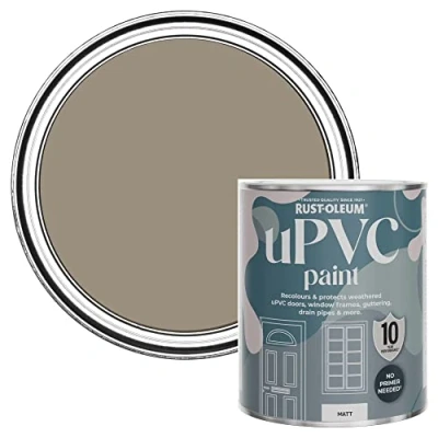 Image of Rust Oleum Brown uPVC Door and Window Paint in Matt Finish Cocoa 750ml