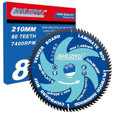 Image of LSHUZIYU. 210mm 80T, Centre hole 30mm with 25.4 22.23 20 15.88mm Washer. Wood Working Circular Saw Blade. Mitre Blade, Table Blade