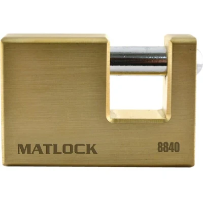 Image of Matlock Lock Block Brass Key Padlock 63mm