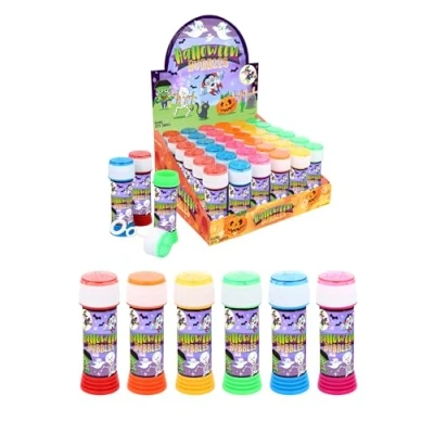 Image of Henbrandt 36 x Children’s Halloween Bubble Tubs with Wands 50ml Kids Favours Party Bubbles Trick or Treat Goodies Spooky Fun Bag Loot Fillers Games for Boys and Girls