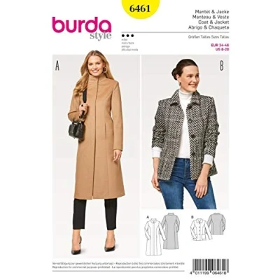 Image of Burda Pattern 6461 Coat and Jacket, Paper, White, 19 x 14 0,5 cm