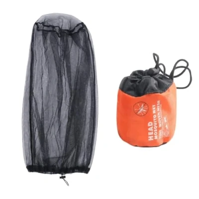 Image of Ziyofinn Midge Head Net with Storage Bag Face Mesh Nylon Mosquito for Outdoor Hiking Camping Climbing Fishing and Walking (Black)