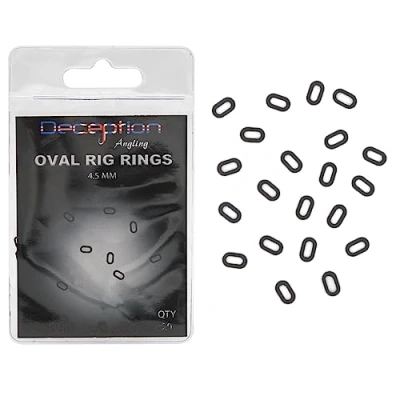 Image of 4.5mm Oval Rig Rings Bait Carp Fishing Terminal Tackle Swivel Chod Pack of 20
