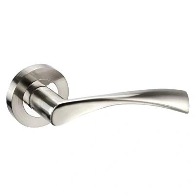 Image of Jiyo.Outdoor Astrid Dual Finish Chrome Door Handles On Rose Polished Chrome/Satin
