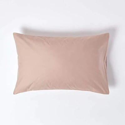 Image of HOMESCAPES 1000 Thread Count Egyptian Cotton Beige Standard Size Pillowcase Luxury Housewife Pillow Case