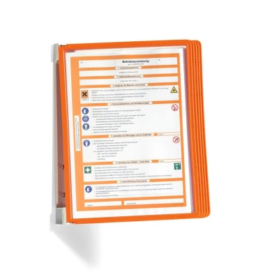 Image of Durable Vario Wall 5 555109 Mounted Display Rack Orange with A4 Sheets
