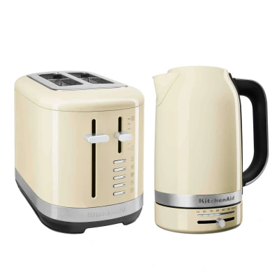 Image of KitchenAid Breakfast Suite Almond Cream 1.7L Kettle and 2 Slice Toaster Set