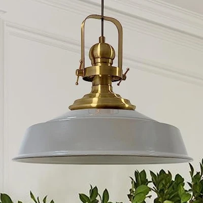 Image of bamyum Asletl Pendant Light Vintage Metal 41 cm, Lamp Shades Ceiling, Kitchen Lights Ceiling E27, Industrial Fitting for Living Room, Colour Copper