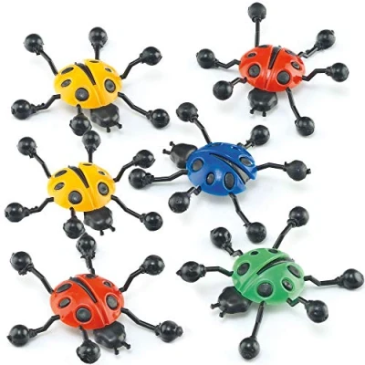 Image of Baker Ross P3932 Ladybird Wall Crawlers Pack of 6, Sticky Feet for Kids Small Gifts, Party Bags, Pocket Money Toys or to Reward Good Behaviour, Assorted