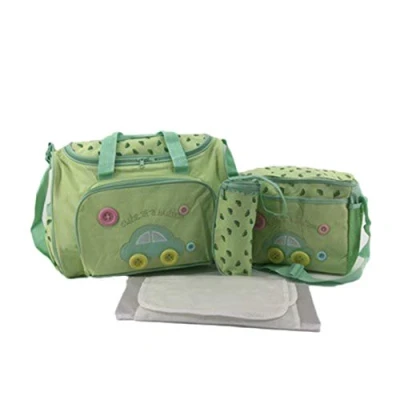 Image of Multi Function Baby Diaper Nappy Bag 4pcs Changing Set Mummy Handbag Bags Green One Size