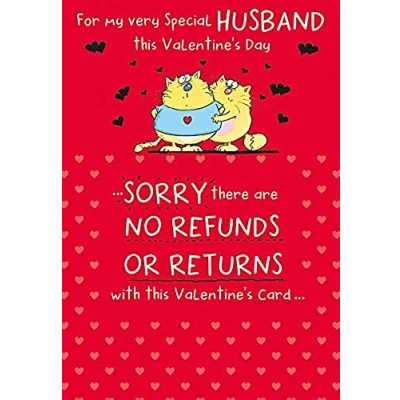 Image of Piccadilly Greetings Humour Valentine&#039;S Card Husband 9 x 6 Inches Regal Publishing
