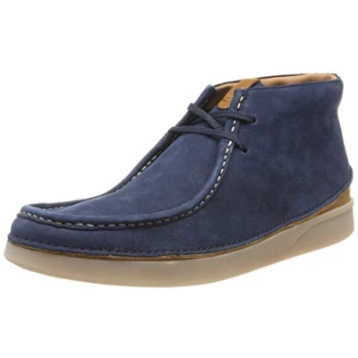 Image of Clarks Oakland Mid Mens Blue Boots Size UK 10.5