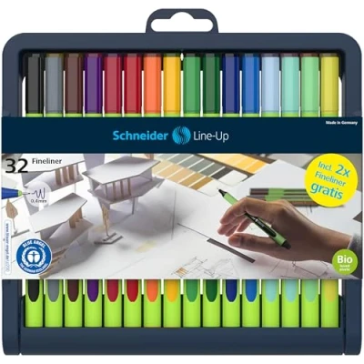 Image of Schneider writing instruments Fineliner Line Up, 0.4 mm 32er Pack
