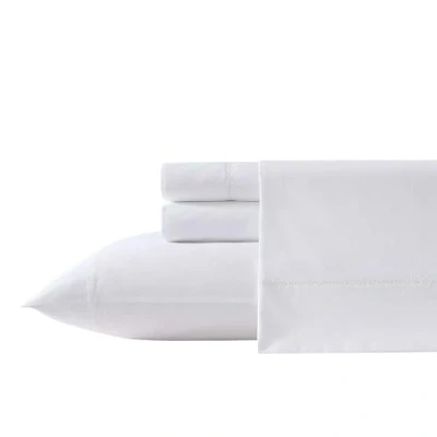 Image of Laura Ashley Sheet Set, Breathable Cotton Percale Bedding with Matching Pillowcases, Soft Home Decor (Scallop White, Queen)