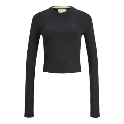 Image of JJXX Women&#039;s Jxvalentina LS Soft Cropped Cn Knit Sweater, Black, S