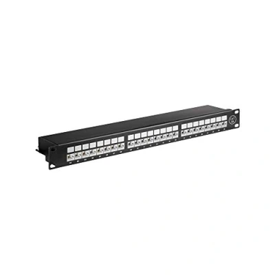 Image of Goobay 90854 CAT 6a 48.3cm Patch Panel, 24 Port, Black