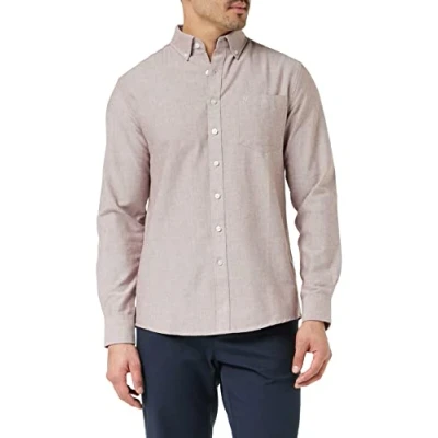 Image of Farah Men&#039;s Drayton Cotton Oxford Shirt, Oxblood, XXL