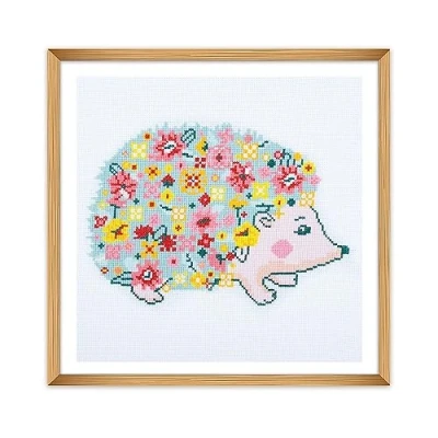 Image of Trimits Large Cross Stitch Kits Counted Embroidery Needlework for Adults Beginners Kids, Christmas Gifts Wall Art (Frame Not Included), 11 Count, Hedgehog