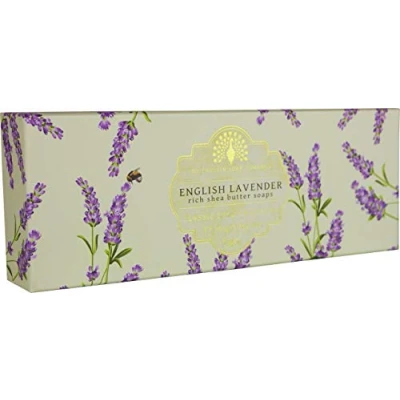 Image of The English Soap Company Triple Gift Boxed Hand Soaps Lavender 3 x 100g