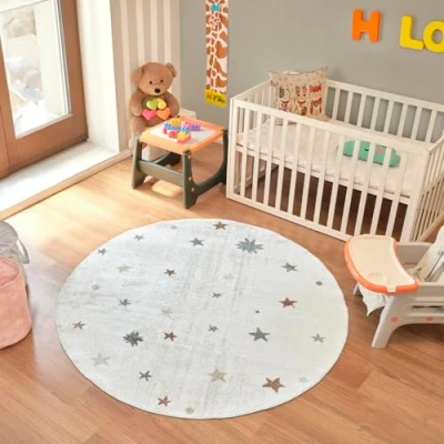 Image of Livabliss Stars small Kids Area Rug 160x160 cm Cream
