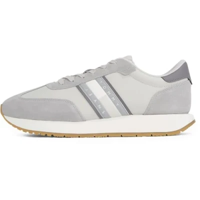 Image of Tommy Jeans Men’s Retro Low Top Runner Trainers, Grey (Granite Road), 10