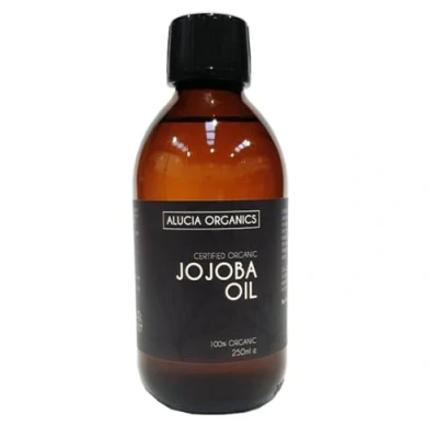 Image of ALUCIA ORGANICS Certified Organic Jojoba Oil 100% Pure for Face, Body &amp; Hair Natural, Cold Pressed Unrefined Vegan Cruelty Free (250ml)