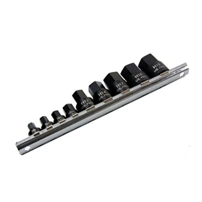 Image of US PRO 9PC 1/4&quot;&amp; 3/8&quot; Drive Stubby Impact Hex Bit Sockets 6 19mm 1434