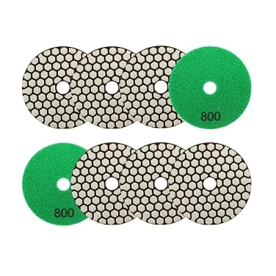 Image of SANLEETEK Dry Diamond Polishing Pads 4&quot;/100mm 8pcs Grit 800 Polish Pad Kit for Granite Marble Artificial Stone Quartz Angle Grinder