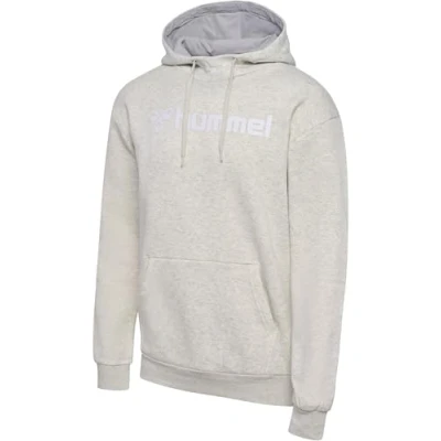 Image of hummel Men&#039;s Hmlmover Cotton Hoodie Hooded Sweatshirt, Egret Melange, S