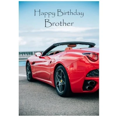 Image of Beebooh cards red Ferrari California sports car Brother birthday card