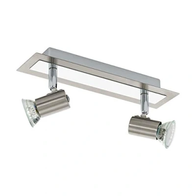 Image of Eglo Lighting Rottelo 2 Light Adjustable Spotlight Chrome, Satin Nickel, GU10