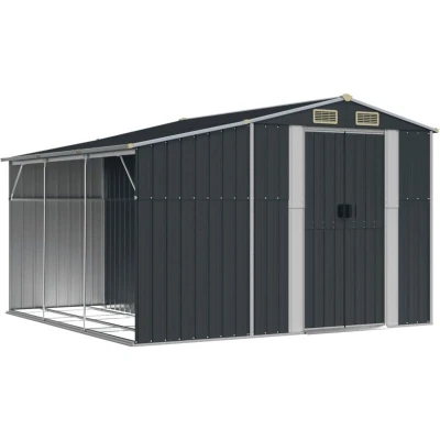 Image of vidaXL Garden Shed Anthracite 277x279x179 cm Galvanised Steel