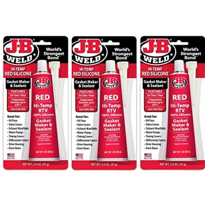 Image of J B Weld 31314 Red High Temperature RTV Silicone Gasket Maker and Sealant 3 oz. oxUQBC, Pack