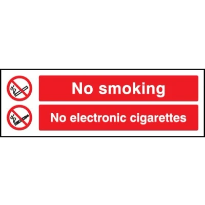 Image of Prohibition Signs No smoking Electronic cigarettes Rigid Plastic