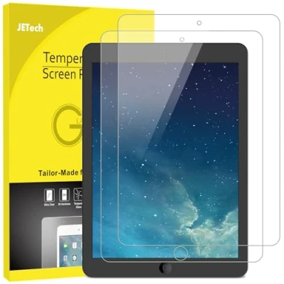 Image of JETech Screen Protector for iPad (9.7 Inch, 2018/2017 Model, 6th/5th Generation), Air 1, 2, Pro 9.7 Tempered Glass Film, 2 Pack