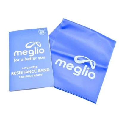 Image of Meglio Resistance Bands for Men &amp; Women Latex Free Exercise Building Strength, Pilates Band Fitness, Flexibility, Physiotherapy, Stretching Yoga With Guide (1.5M)
