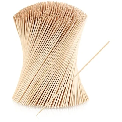 Image of COM FOUR® 1000x Wooden Finger Food skewers Long for skewering Meat and Vegetables Barbecue Household use (1000 Pieces 20 cm Natural)