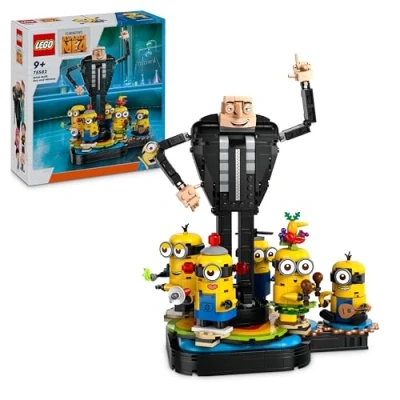 Image of LEGO Despicable Me Brick Built Gru and Minions, Buildable Movie Toys for Kids, Girls &amp; Boys Aged 9 Plus, Figures Playset Independent Play, Birthday Gift Idea 75582