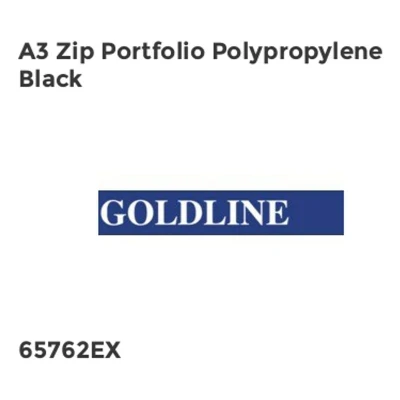 Image of Goldline A3 Zip Portfolio Polypropylene Black