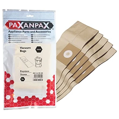 Image of Paxanpax VB468 Compatible Paper Bags Premiere Mini 175, DVU140 Truvox Valet Contract V6, V9, V10 Series Pack of 5, 0 Decibeles, Nein