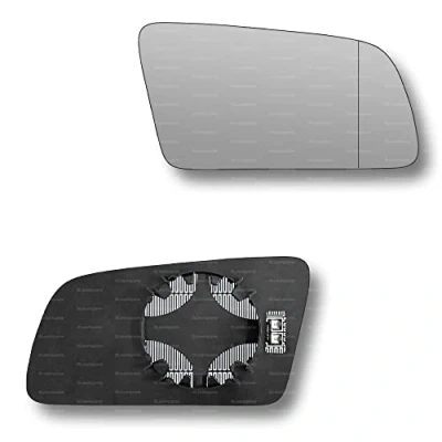 Image of Less4spares Replacement Wing Mirror Glass Right Compatible with BMW 5 Series 6 2003 2010 CLIP ON Driver Off side Heated Blind Spot