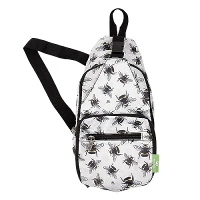 Image of ECO CHIC Lightweight Foldable Crossbody Bag Recycled Plastic Shoulder Backpack Folds Into Pouch for Storage (Bumble Bees Grey)