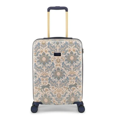 Image of Joules Damask Hardside Luggage, 4 Wheel Trolley Spinner, Small Cabin 20 x 53.5 37 cm