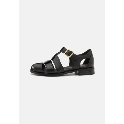 Image of Clarks Women&#039;s Hana Sun Sandal, Black Leather, 4 UK